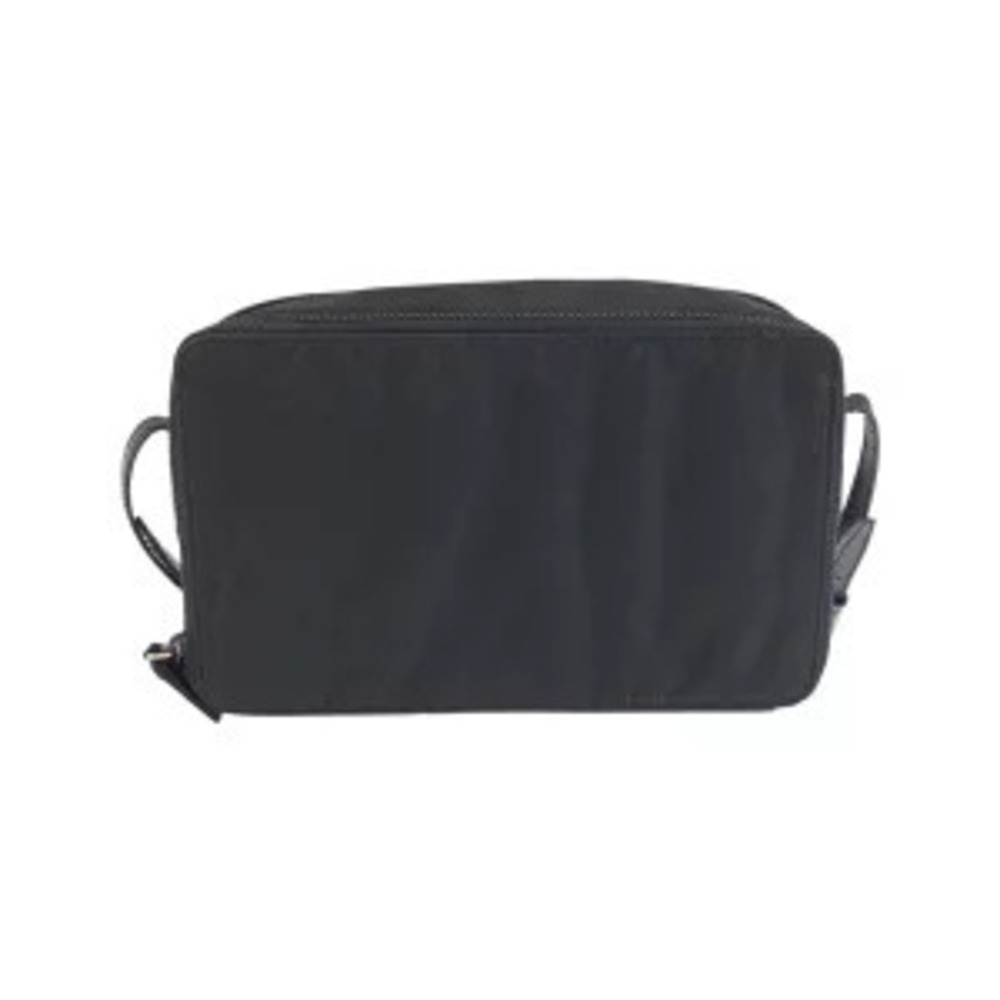 Prada pouch bag plate Tessuto triangular black shoulder Black